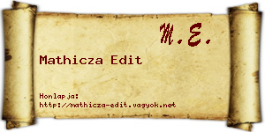 Mathicza Edit névjegykártya